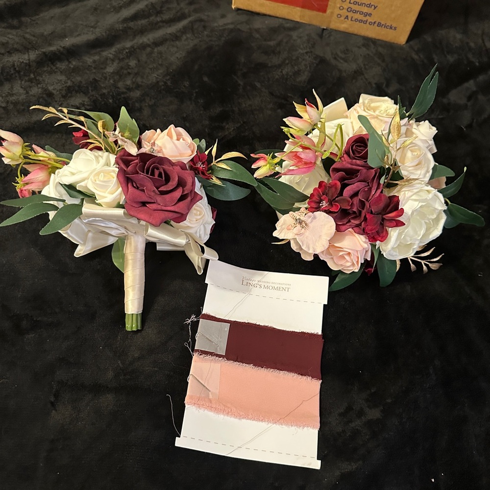 2 Lings Moment Romantic Marsala Bridesmaids Posy’s